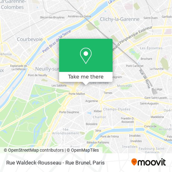 Rue Waldeck-Rousseau - Rue Brunel map