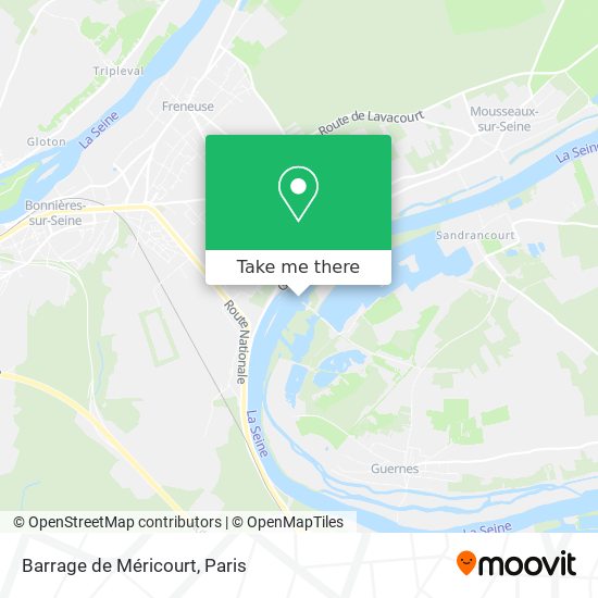 Mapa Barrage de Méricourt