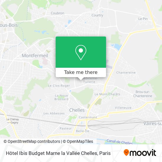 Hôtel Ibis Budget Marne la Vallée Chelles map