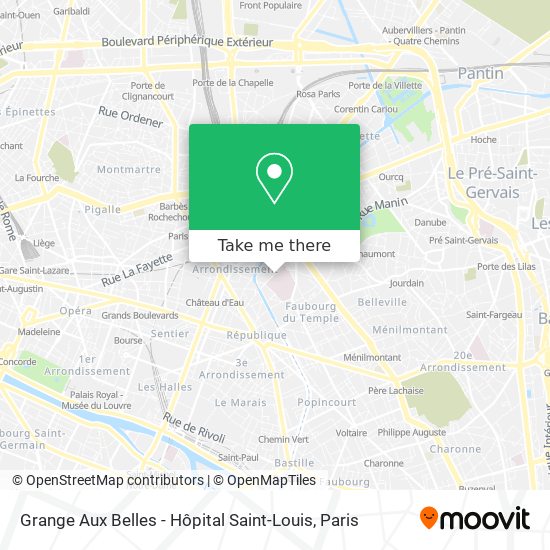 Grange Aux Belles - Hôpital Saint-Louis map