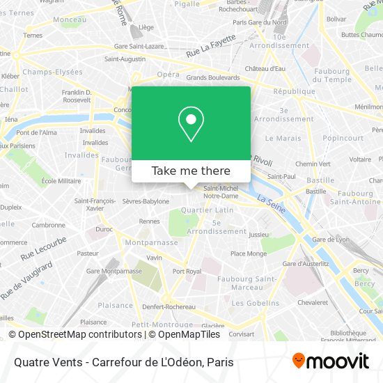Quatre Vents - Carrefour de L'Odéon map