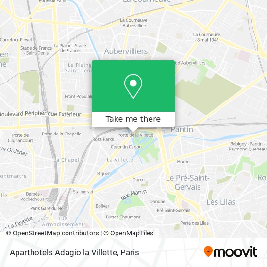 Mapa Aparthotels Adagio la Villette