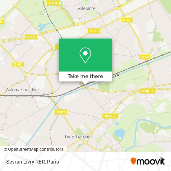 Sevran Livry RER map