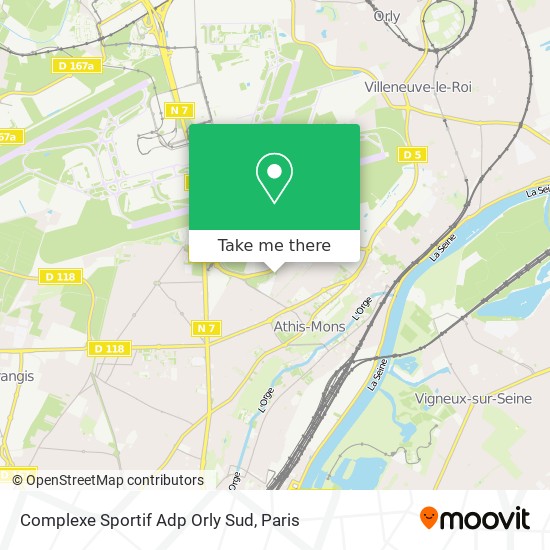 Mapa Complexe Sportif Adp Orly Sud