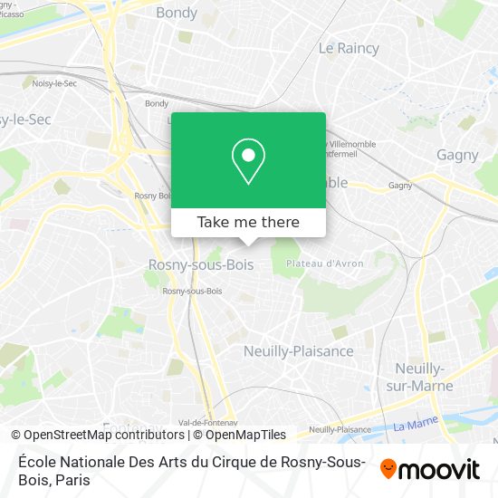 Mapa École Nationale Des Arts du Cirque de Rosny-Sous-Bois
