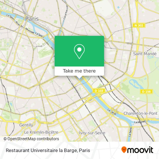 Restaurant Universitaire la Barge map