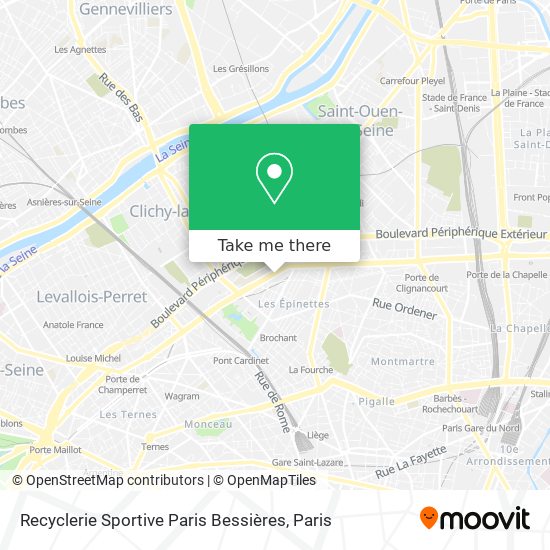 Recyclerie Sportive Paris Bessières map