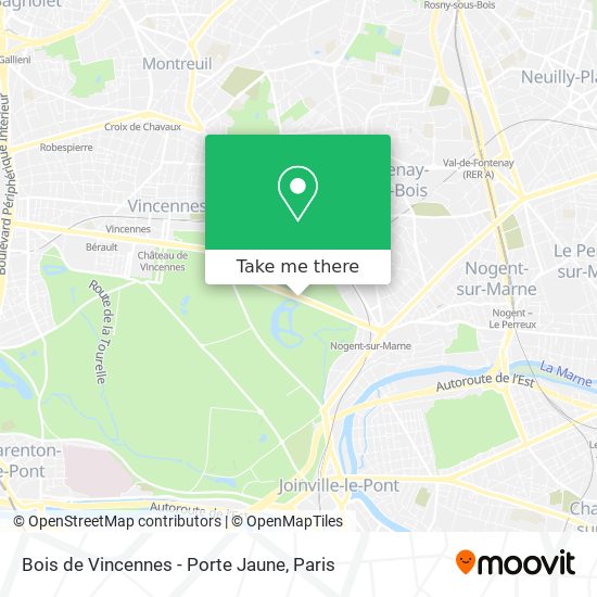Mapa Bois de Vincennes - Porte Jaune