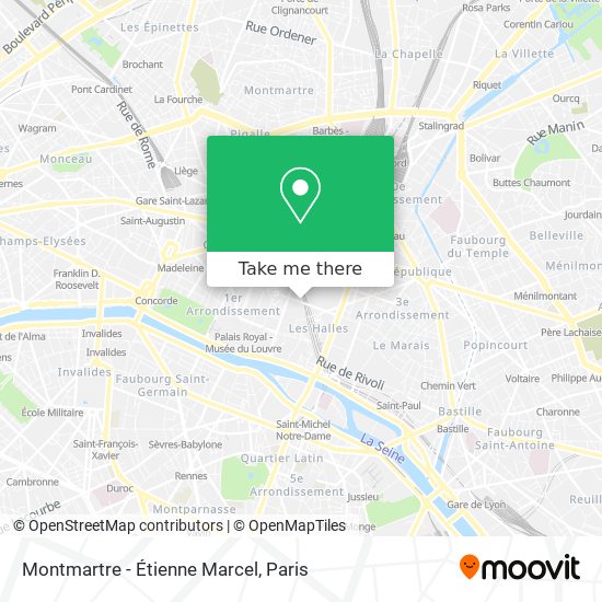 Montmartre - Étienne Marcel map