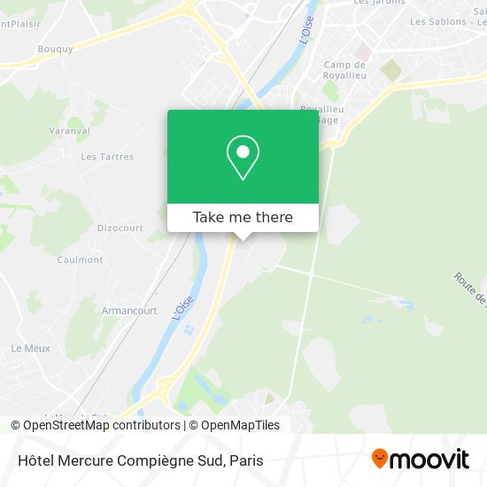 Hôtel Mercure Compiègne Sud map