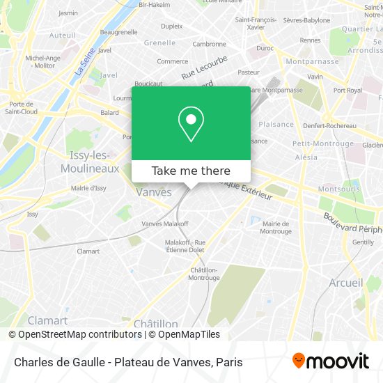 Charles de Gaulle - Plateau de Vanves map