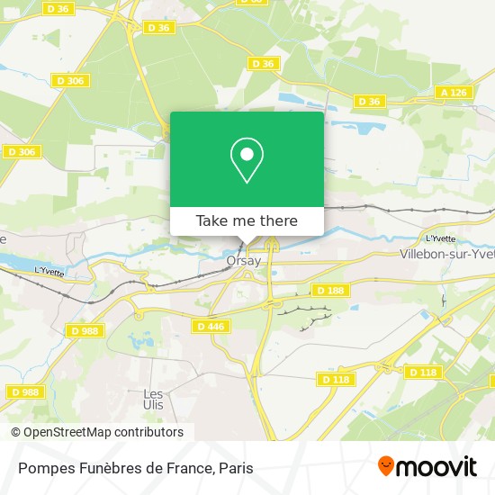 Pompes Funèbres de France map