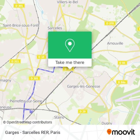 Garges - Sarcelles RER map