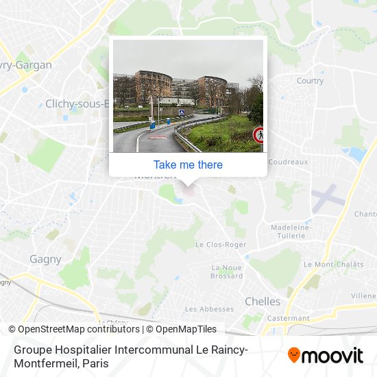 Mapa Groupe Hospitalier Intercommunal Le Raincy-Montfermeil