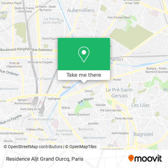 Mapa Residence Aljt Grand Ourcq