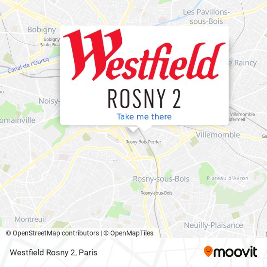 Mapa Westfield Rosny 2