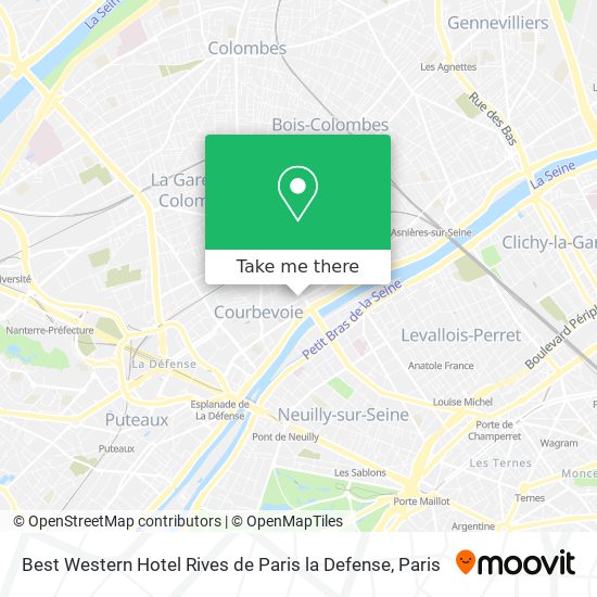 Best Western Hotel Rives de Paris la Defense map