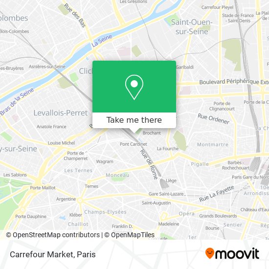 How to get to Carrefour Market in Paris by Metro, Bus, Train or RER ...