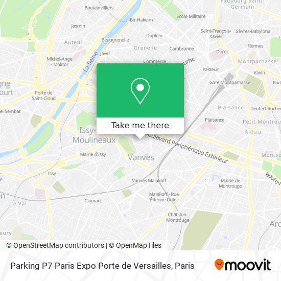 Mapa Parking P7 Paris Expo Porte de Versailles