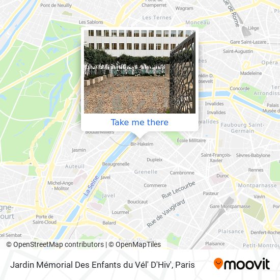 Mapa Jardin Mémorial Des Enfants du Vél' D'Hiv'