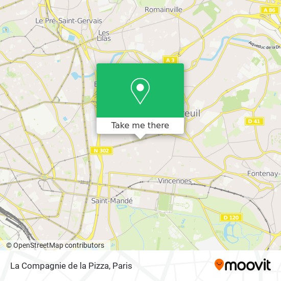 Mapa La Compagnie de la Pizza