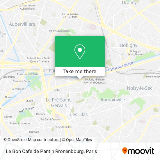 Mapa Le Bon Cafe de Pantin Rronenbourg