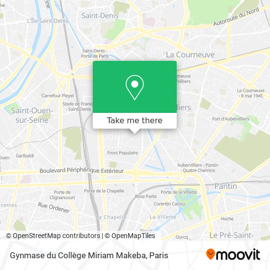 Gynmase du Collège Miriam Makeba map