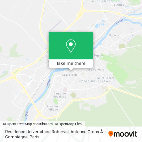Résidence Universitaire Roberval, Antenne Crous À Compiègne map