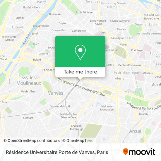 Résidence Universitaire Porte de Vanves map