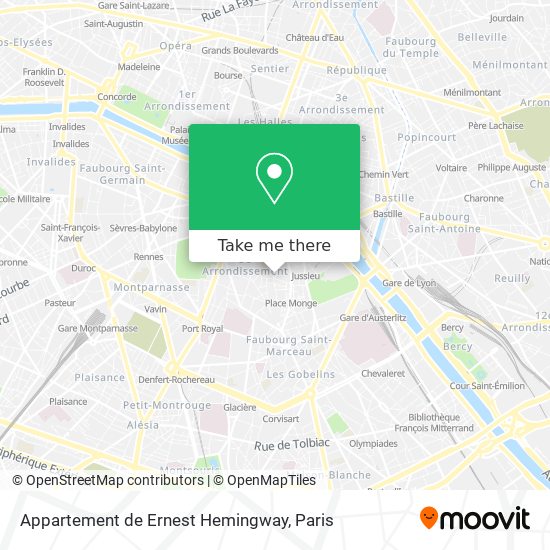 Appartement de Ernest Hemingway map