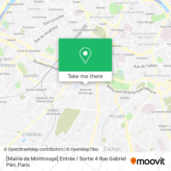 Mapa [Mairie de Montrouge] Entrée / Sortie 4 Rue Gabriel Péri
