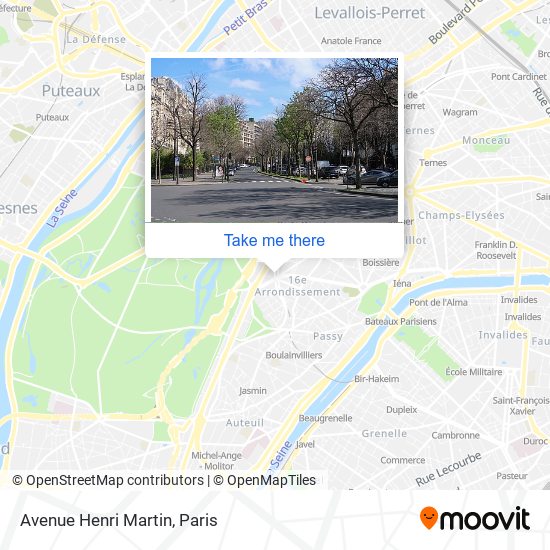 Mapa Avenue Henri Martin