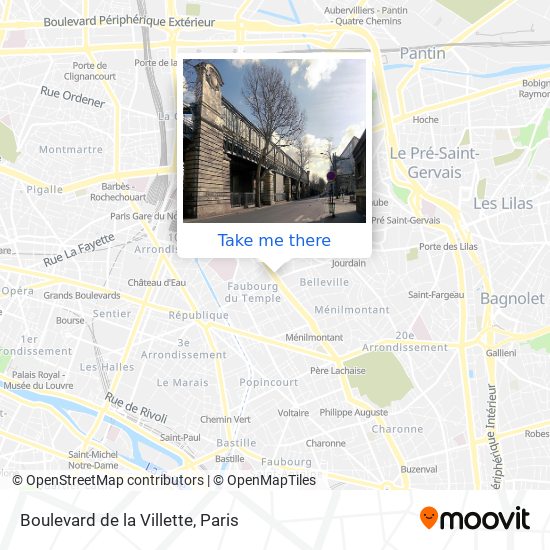 Mapa Boulevard de la Villette