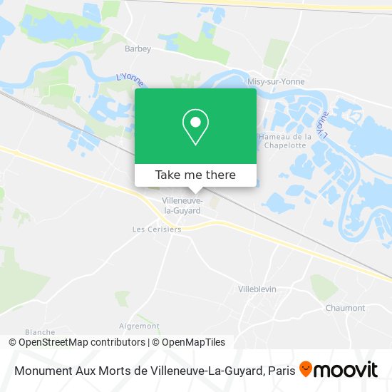 Mapa Monument Aux Morts de Villeneuve-La-Guyard