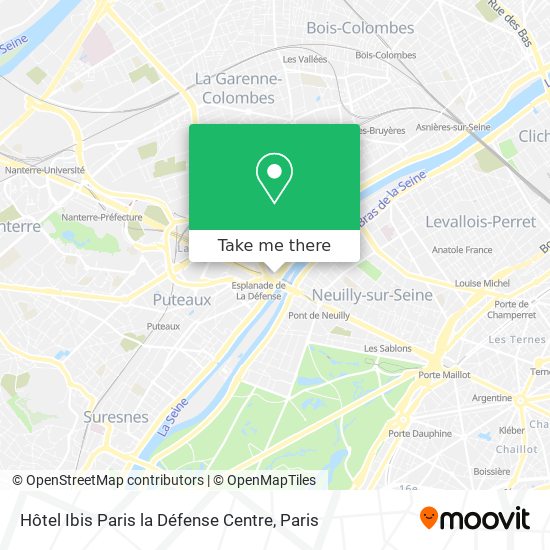 Mapa Hôtel Ibis Paris la Défense Centre