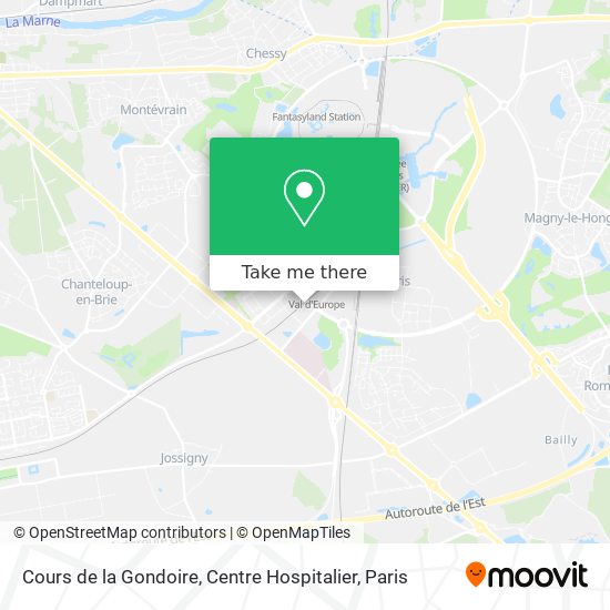 Mapa Cours de la Gondoire, Centre Hospitalier