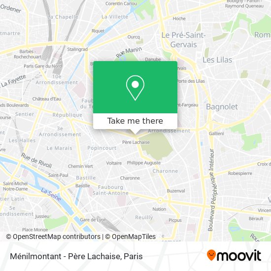 Ménilmontant - Père Lachaise map