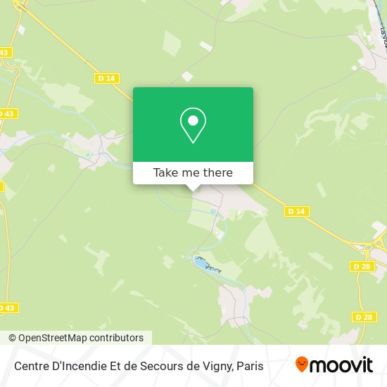 Mapa Centre D'Incendie Et de Secours de Vigny