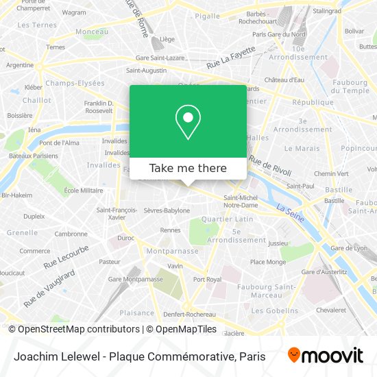 Joachim Lelewel - Plaque Commémorative map