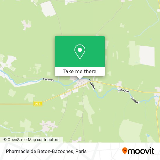 Pharmacie de Beton-Bazoches map