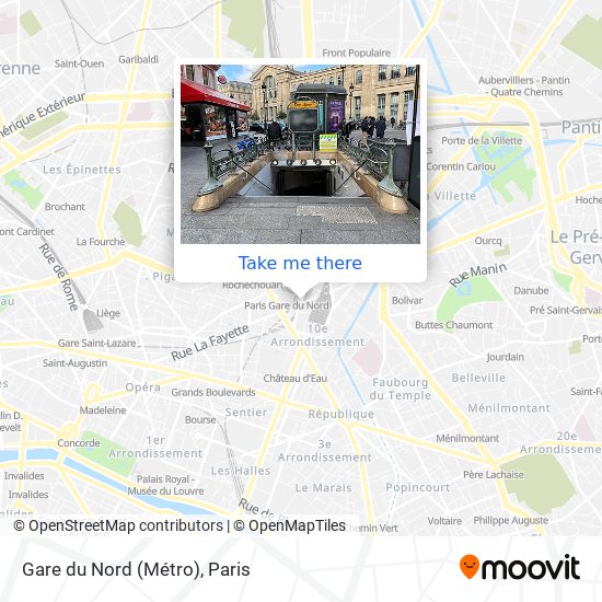 Gare du Nord (Métro) map