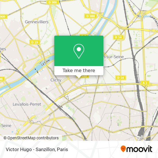 Mapa Victor Hugo - Sanzillon