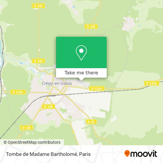 Mapa Tombe de Madame Bartholomé