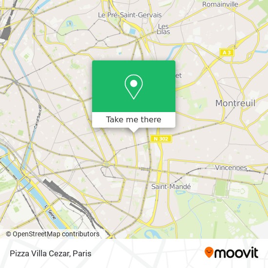 Pizza Villa Cezar map