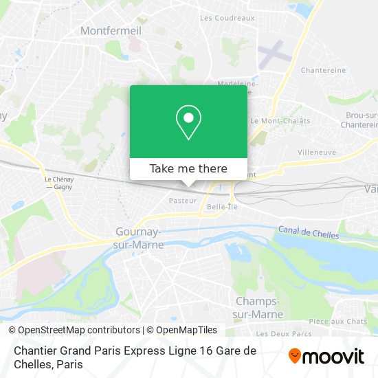 Chantier Grand Paris Express Ligne 16 Gare de Chelles map
