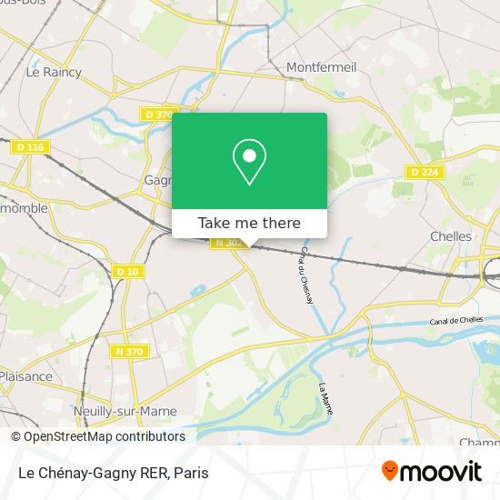 Le Chénay-Gagny RER map