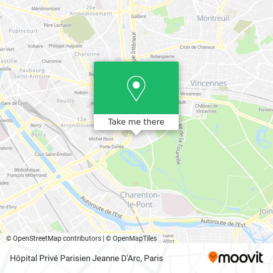 Mapa Hôpital Privé Parisien Jeanne D'Arc