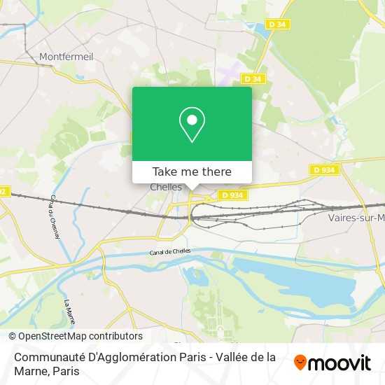 Mapa Communauté D'Agglomération Paris - Vallée de la Marne