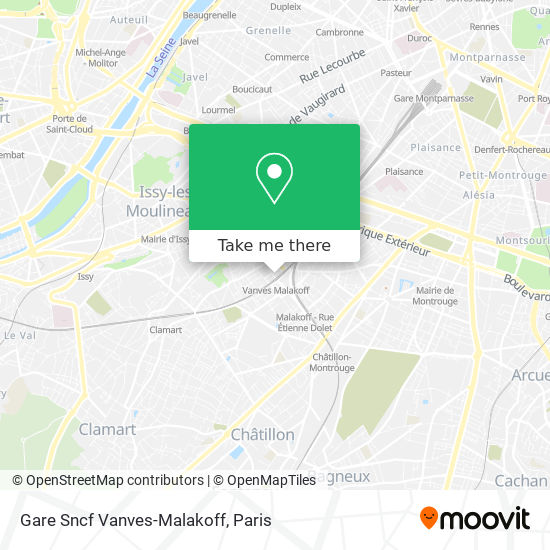 Gare Sncf Vanves-Malakoff map