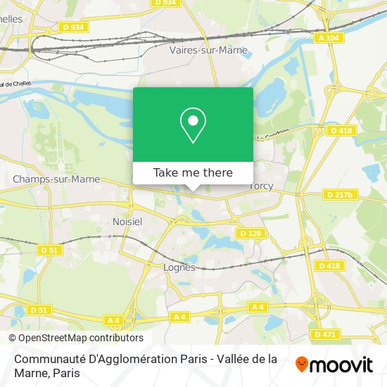 Mapa Communauté D'Agglomération Paris - Vallée de la Marne